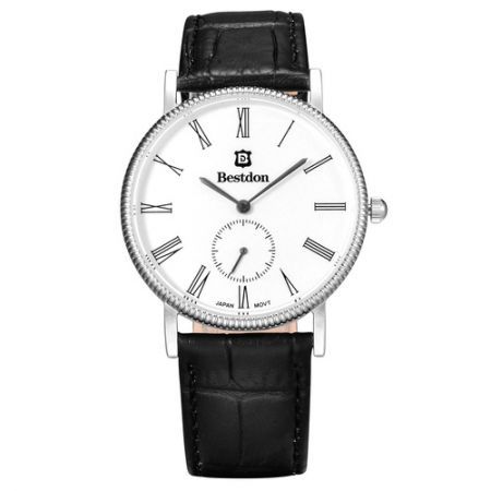 BESTDON BD98104G Men's Fashionable Waterproof Quartz Wrist Watch ?C Black + Silver + White