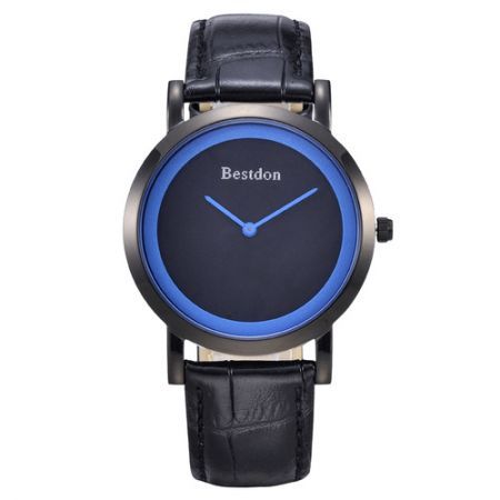 BESTDON BD9969 Men's Fashionable Simple Waterproof Quartz Wrist Watch ?C Black + Blue