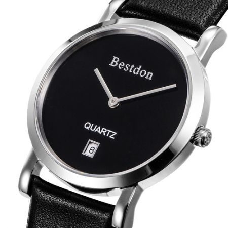 BESTDON BD9951G Men's Fashionable Simple Waterproof Quartz Wrist Watch ?C Black + Silver