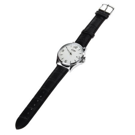 EYKI ELF8465G-S0102 Men's Vouge Auto-Mechanical Genuine Leather Strap Analog Wrist Watch - Black + White