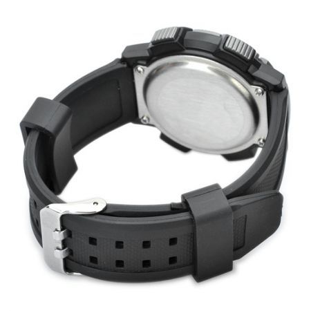 Sports Wireless Heart Rate Monitor Digital Watch - Black + Silver