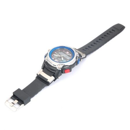 Sports Diving Dual Time Display Wrist Watch w/ Alarm Clock / Stopwatch - Black + Blue