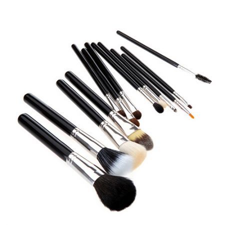 13pcs Professional Makeup Brush Set Cosmetic Brush Kit Makeup Tool with Cup Holder Case Black