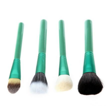 13pcs Professional Makeup Brush Set Cosmetic Brush Kit Makeup Tool with Cup Holder Case Green