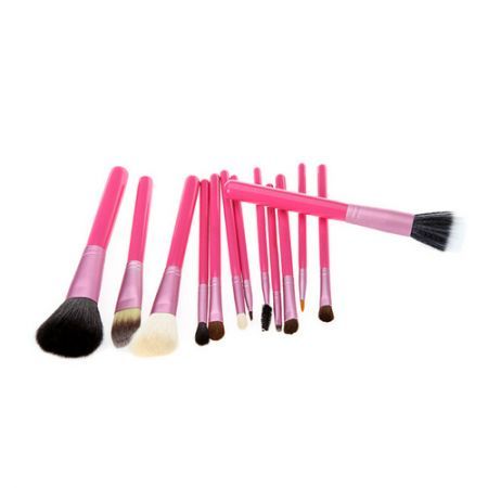 13pcs Professional Makeup Brush Set Cosmetic Brush Kit Makeup Tool with Cup Holder Case Pink