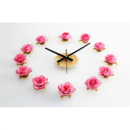 New DIY Wall Clock 12 Flowers Rose