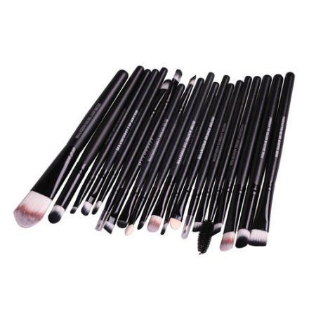 Pro Makeup 20pcs Brushes Set Powder Foundation Eyeshadow Eyeliner Lip Brush Tool Black