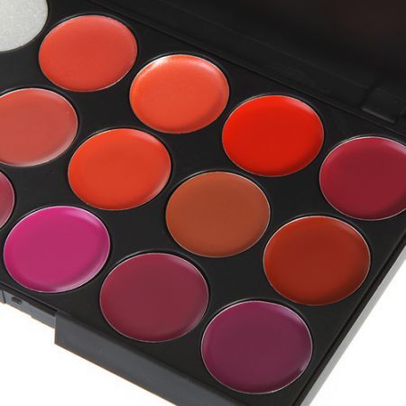 15 Color Lip Lipstick Gloss Palette Makeup Cosmetic Set