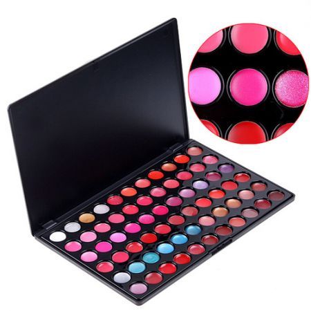 66 Color Lip Lipstick Gloss Palette Makeup Cosmetic Set