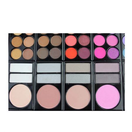 Professional 78 Color Cosmetics Eye Shadow Lip Gloss Blush Foundation Makeup Palette with Mirror Foam Tip Applicator P78-02