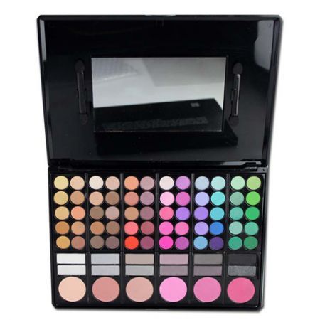 Professional 78 Color Cosmetics Eye Shadow Lip Gloss Blush Foundation Makeup Palette with Mirror Foam Tip Applicator P78-02