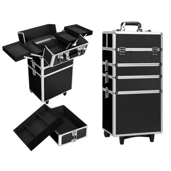 Embellir 7 in 1 Portable Cosmetic Beauty Makeup Trolley - Black