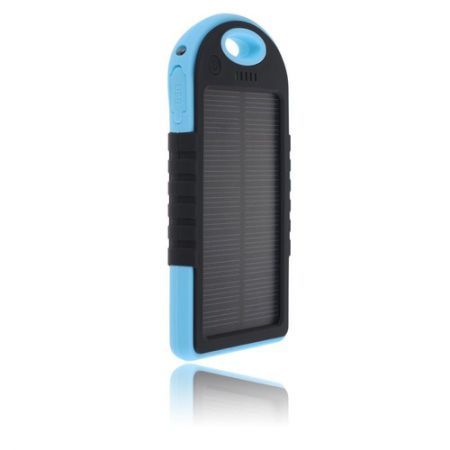 Power Bank 5000mAh Solar Charger Waterproof USB - Blue+Black