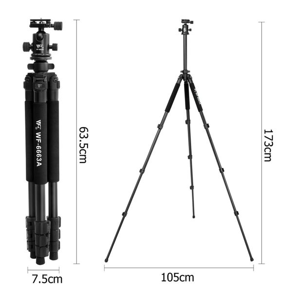 Weifeng 173cm Professional Ball Head Tripod Digital Camera