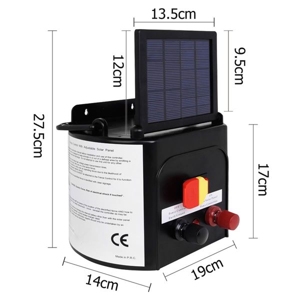 Giantz Fence Energiser 3KM Solar Powered 0.1J Electric Fencing Charger