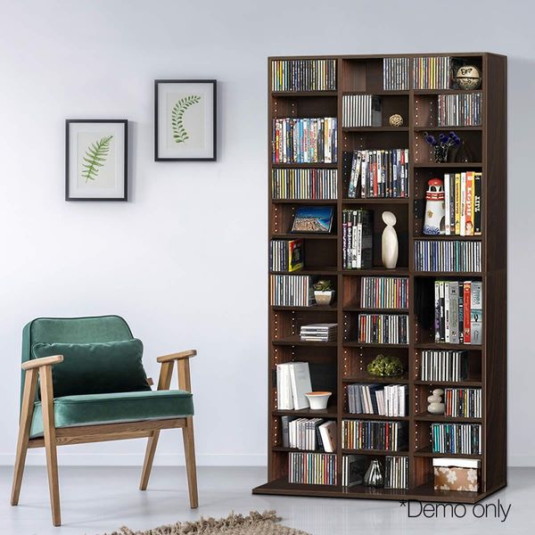 Artiss Bookshelf CD Storage Rack - BERT Brown