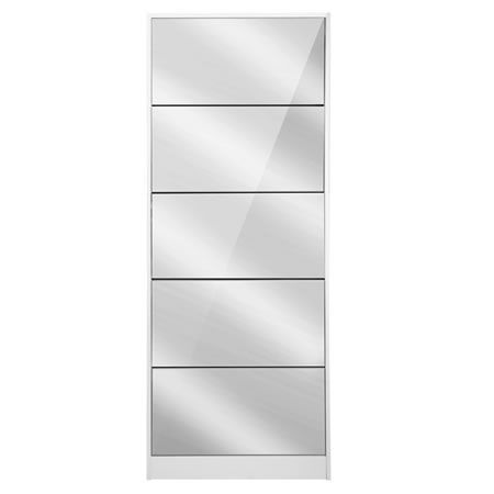 Artiss Shoe Rack Cabinet Mirror 25 Pairs White