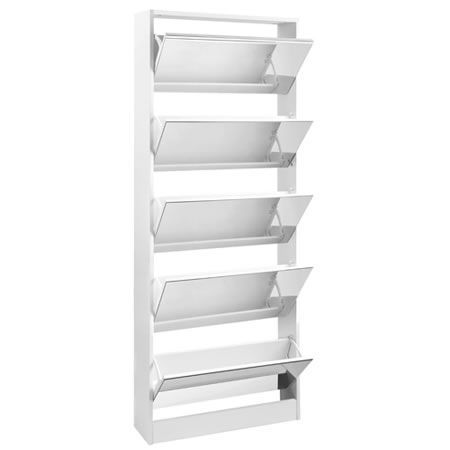 Artiss Shoe Rack Cabinet Mirror 25 Pairs White