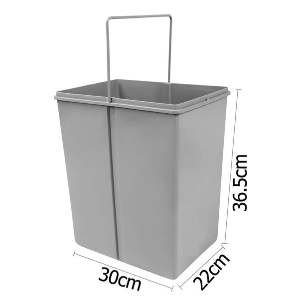 Cefito 2x20L Pull Out Bin - Grey