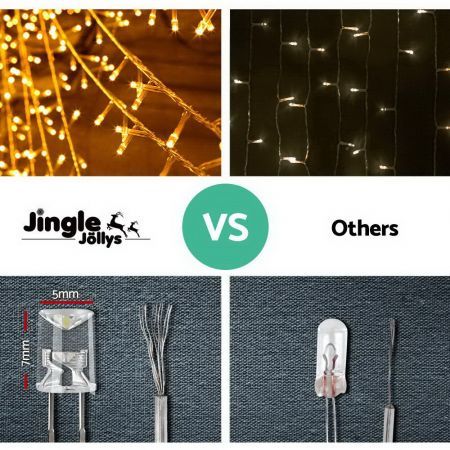 Jingle Jollys Christmas Lights 20M 800 LED Icicle Light Warm White Decorations