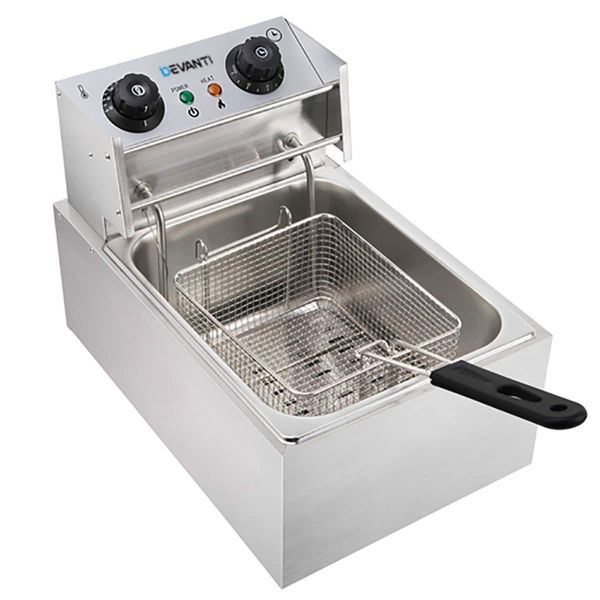 Devanti Commercial Electric Single Deep Fryer - Silver