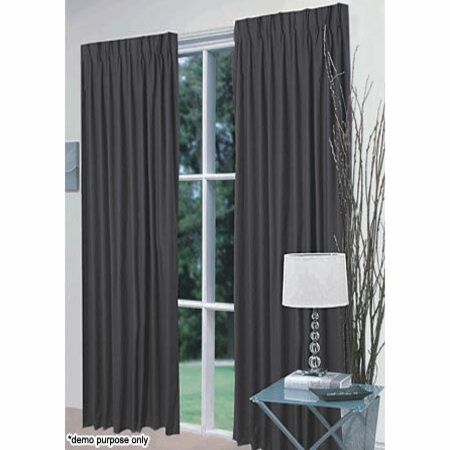 Faux Linen Pinch Pleat Curtains 180cm X 221cm Grey Crazy Sales