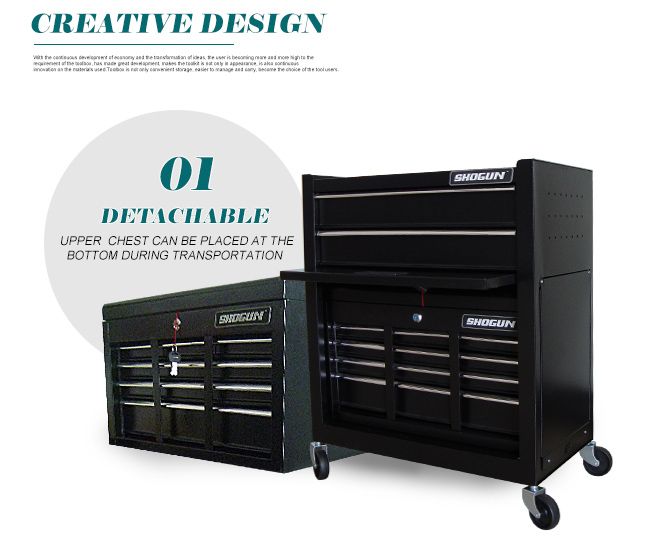 Shogun Mechanic Tool Box on Trolley with 8 Drawers, Side Handles and 4