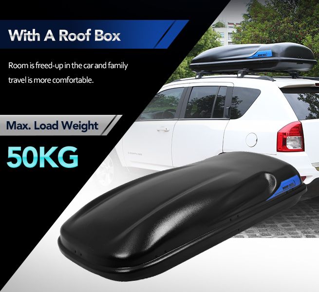 Car Roof Rack Luggage Pod 450L Capacity in Black Crazy Sales