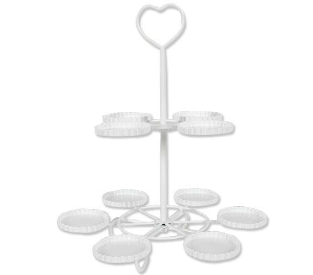 Cupcake Stand with Handle - 10 Trays - White