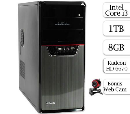 Intel Value PC i3-3220 3.3G, 8G RAM, 1000GB HDD HD 6670 & 1 Yr security software/webcam/Win 7 Home Premium MI3-1-3-OS