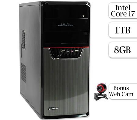 Intel Media i7 PC Intel Core i7-3770,8G RAM, 1000GB HDD USB 3.0 Blu-Ray Burner & 1 Yr security software/webcam/Win 7 Home Premium MI7-1-3-OS