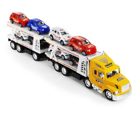King of the Road Semi Trailer Truck Transporter with 8 Cars
