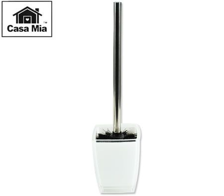 Casa Mia Toilet Brush & Holder - Plastic/White
