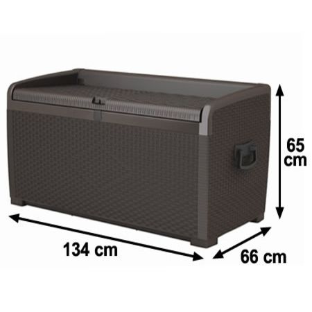 Keter Extra Large Rattan Storage Box with Seat - Brown | Crazy Sales