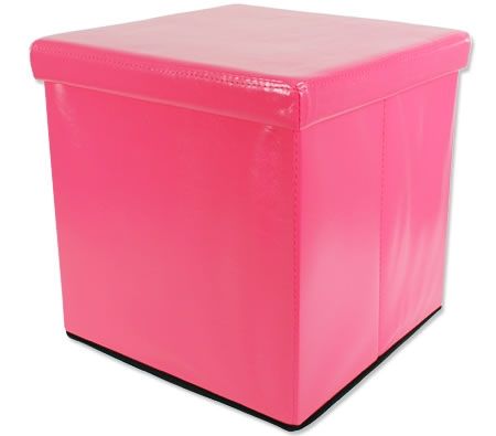 Foldable Storage Ottoman - Watermelon Pink