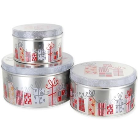 Christmas Round Cookie Tin - Set of 3 | Crazy Sales