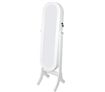 Full Length Oval Jewellery Mirror Cabinet - White