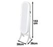 Full Length Oval Jewellery Mirror Cabinet - White