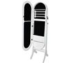 Full Length Oval Jewellery Mirror Cabinet - White
