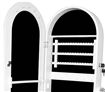Full Length Oval Jewellery Mirror Cabinet - White