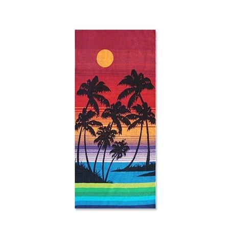 Large Beach Towel - 76cm x 152cm, Palm Tree Jacquard Design