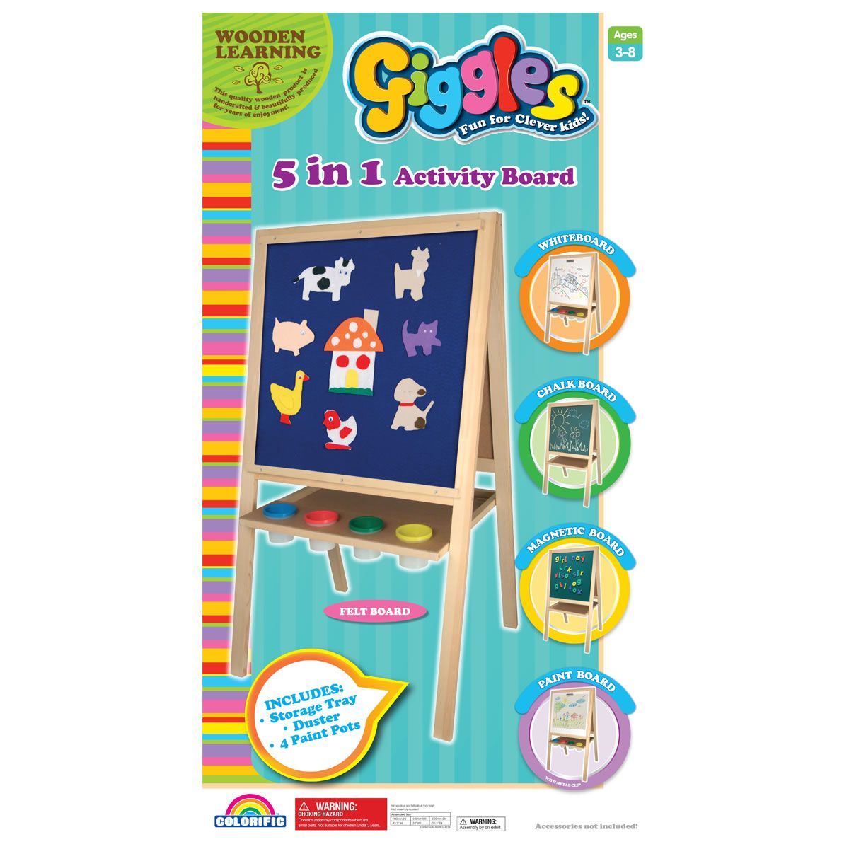 5 in 1 Blackboard Whiteboard Easel for Painting and Drawing