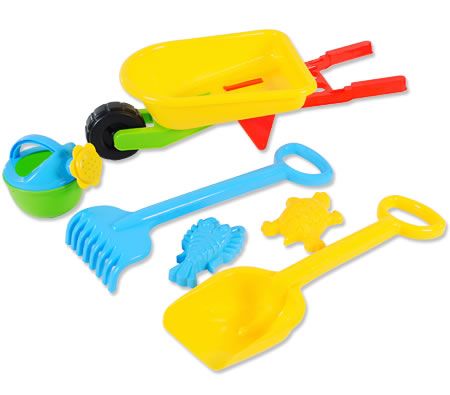 Beach Sand Toys for Kids - Wheel Barrow with Accessories