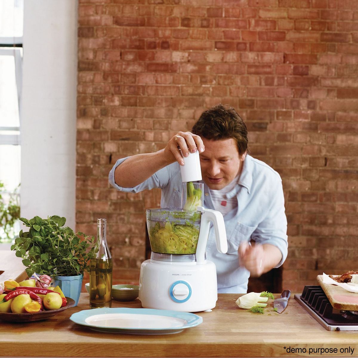 Philips Jamie Oliver Food Processor 1000W with 3.4L Bowl & 8