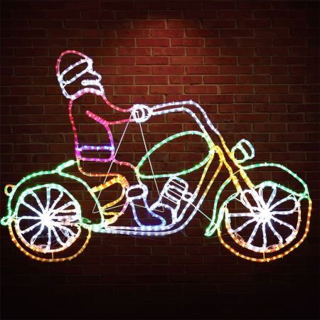santa on bike rope light