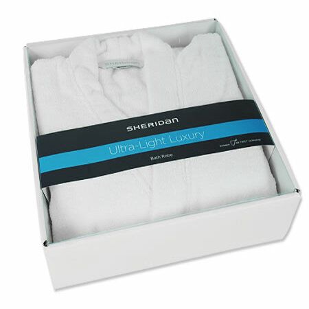 Sheridan Ultra Light Luxury Bathrobe - Small / Medium, White | Crazy Sales