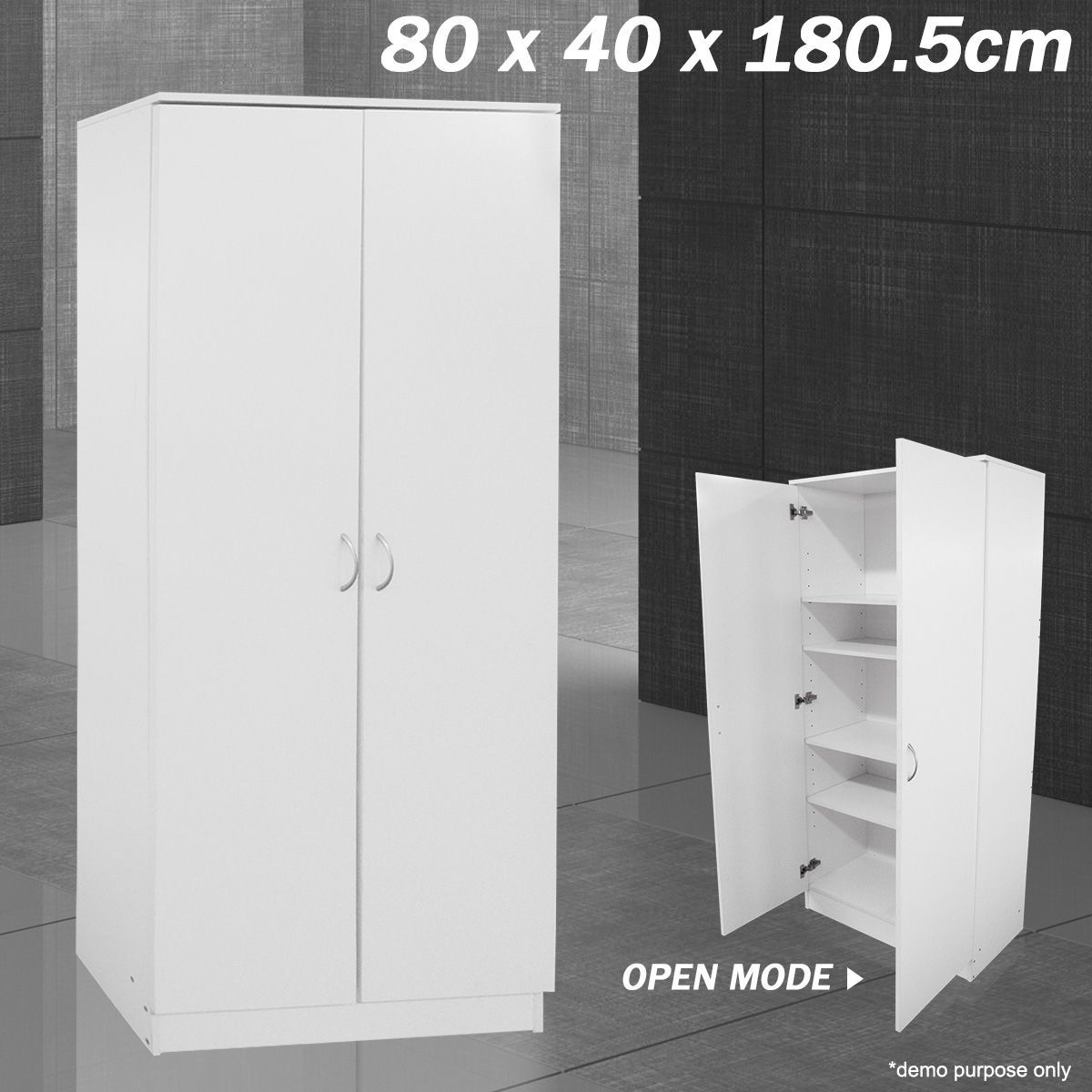 Freestanding Wardrobe Storage Unit White