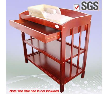 Baby 3-tier Dresser Changing Table with NZ Pine Wood Mahogany