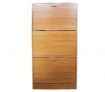 Wooden Shoe Storage Cabinet - 3 Racks, Beige