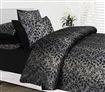 Accessorize King Bed Quilt Cover Set - Asher, Black